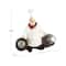7.5" White Polystone Chef Figurine Salt & Pepper Shaker Holder with Wood Barrel Accents